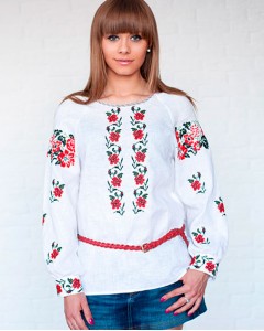 Блузка-вышиванка лён